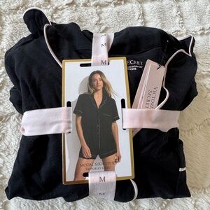 Victoria's Secret Black and Pink Pajama Set
